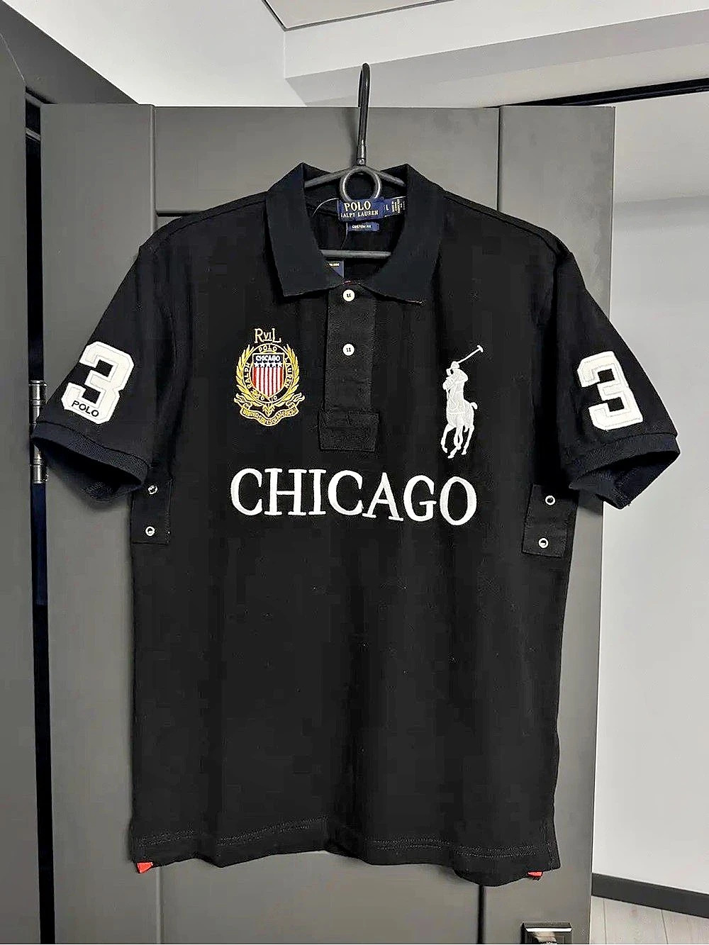 Polo Ralph Lauren Chicago Custom Fit Big Pony Polo Shirt Chicago Shirt Black
